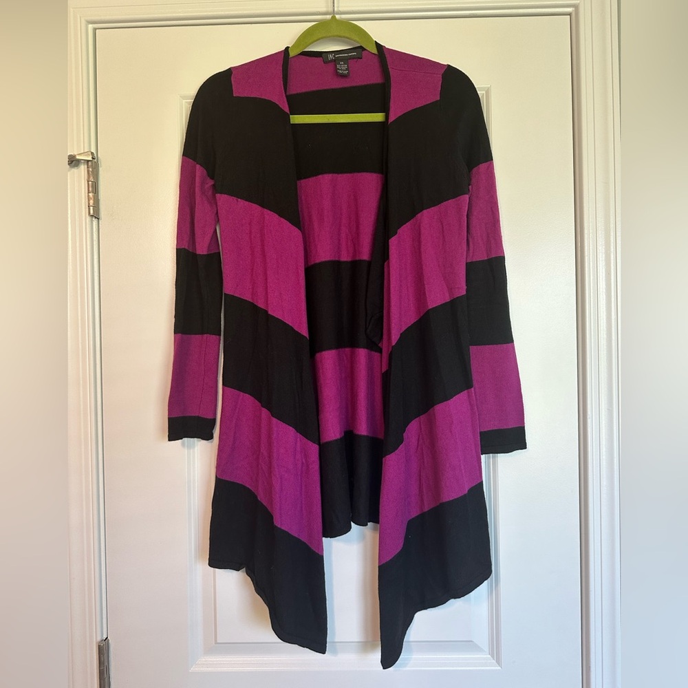 INC Fuschia and Black Cardigan. Size xs.